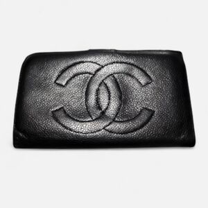CHANEL Classic Caviar Black Leather Wallet